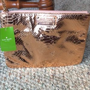 NWT Kate spade snakeskin print clutch